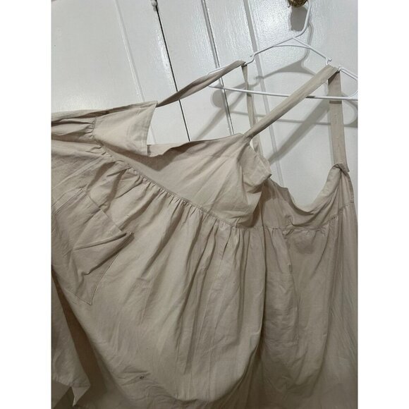 Neutral Cotton Sundress with Pockets – Adjustable Straps - Picture 4 of 12